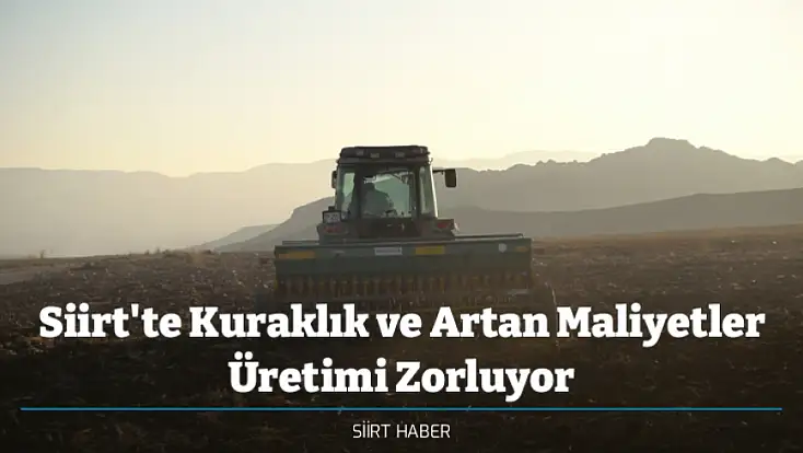Siirt'te Kuraklık ve Artan Maliyetler Üretimi Zorluyor