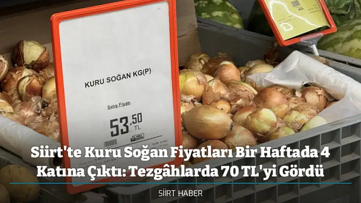 Siirt'te Kuru Soğan Fiyatları Bir Haftada 4 Katına Çıktı: Tezgâhlarda 70 TL'yi Gördü