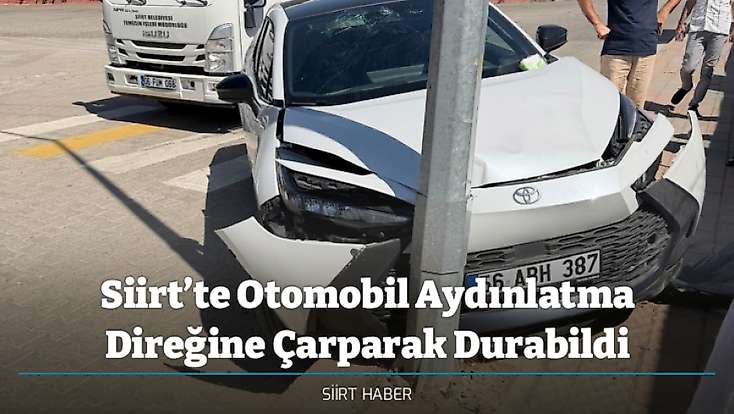 Siirt’te Otomobil Aydınlatma Direğine Çarparak Durabildi