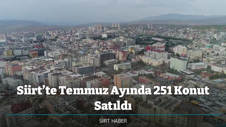 Siirt’te Temmuz Ayında 251 Konut Satıldı