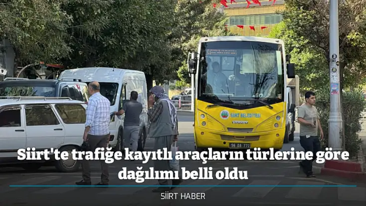 Siirt'te trafiğe kayıtlı araçların türlerine göre dağılımı belli oldu