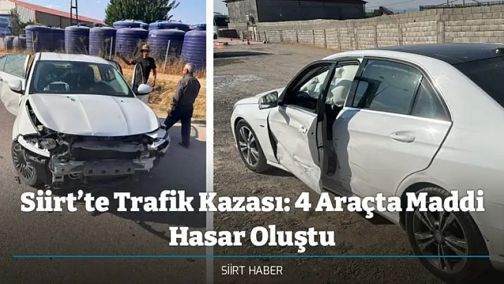 Siirt’te Trafik Kazası: 4 Araçta Maddi Hasar Oluştu