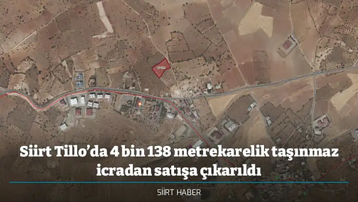 Siirt Tillo’da 4 bin 138 metrekarelik taşınmaz icradan satışa çıkarıldı