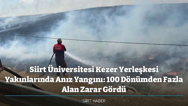 Siirt Üniversitesi Kezer Yerleşkesi Yakınlarında Anız Yangını: 100 Dönümden Fazla Alan Zarar Gördü