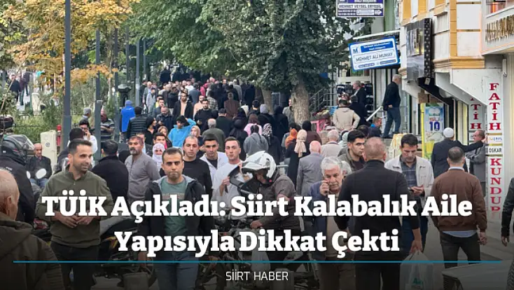TÜİK Açıkladı: Siirt Kalabalık Aile Yapısıyla Dikkat Çekti