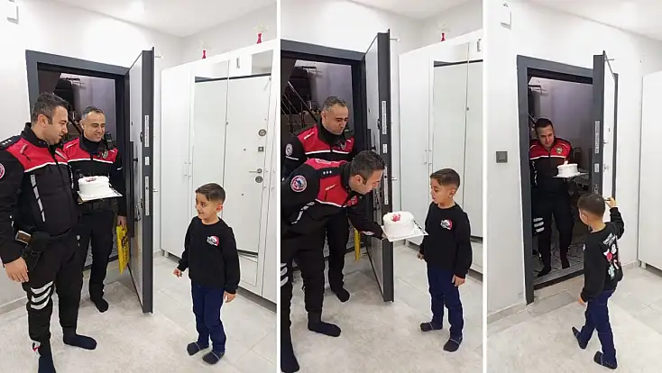 Siirt’te Yunus Polislerinden Minik Muhammed Emin’e Doğum Günü Sürprizi