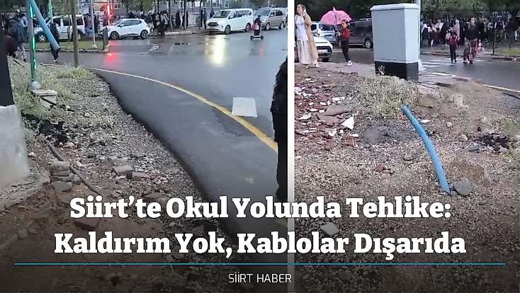 Siirt’te Okul Yolunda Tehlike: Kaldırım Yok, Kablolar Dışarıda!