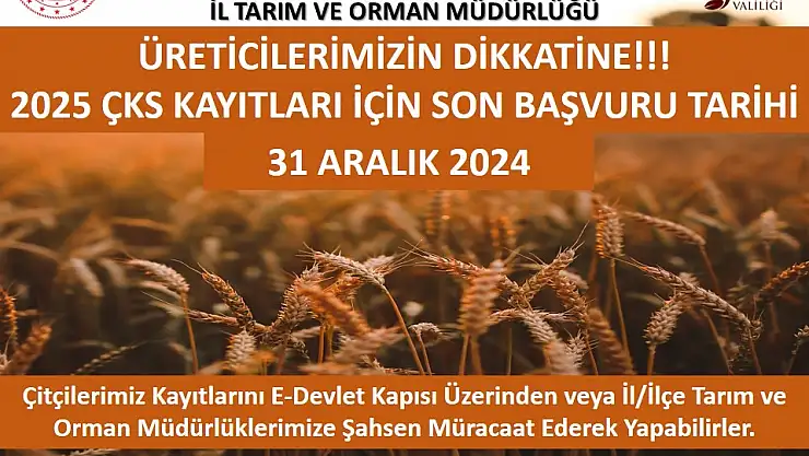 ÇKS Kayıtları İçin Son Tarih: 31 Aralık 2024