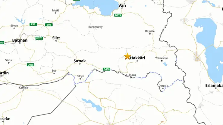 Hakkari'de 3.1 Büyüklüğünde Deprem! Merkez üssü Çetintaş köyü olan deprem çevre illerden de hissedildi