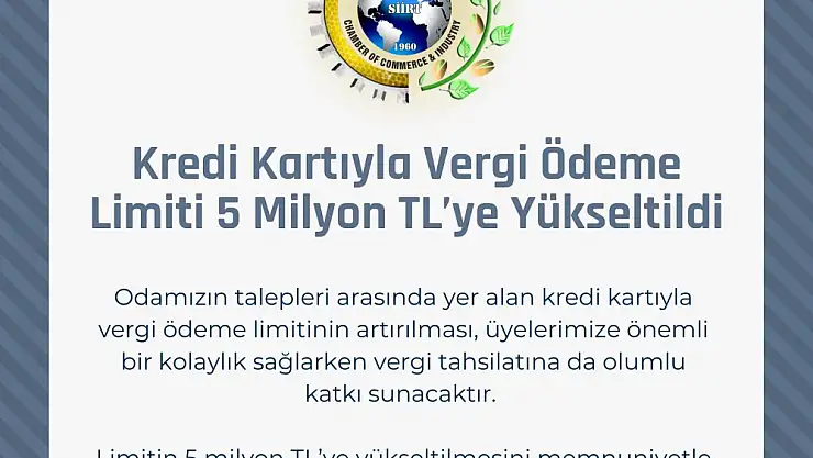 Kredi Kartıyla Vergi Ödeme Limiti 5 Milyon TL'ye Yükseltildi