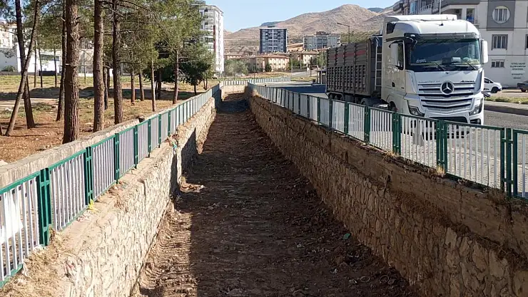 Kurtalan'da Dereler Taşkın ve Kötü Koku Riskine Karşı Temizlendi