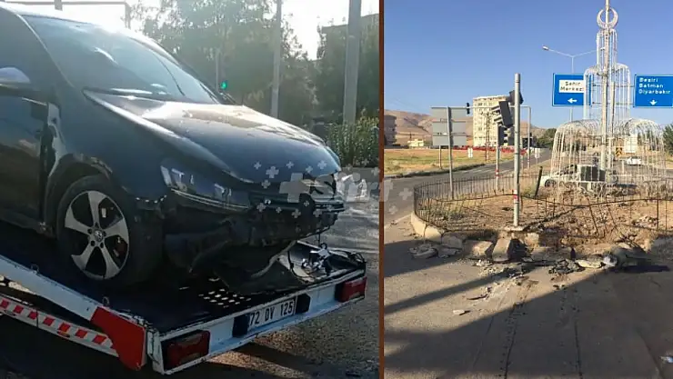 Kurtalan'da Kontrolden Çıkan Araç Orta Refüje Çarptı!