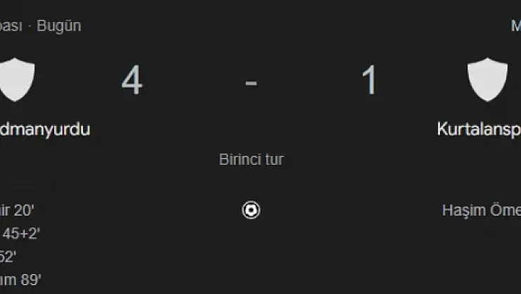 Kurtalanspor, Ziraat Türkiye Kupası'na Veda Etti