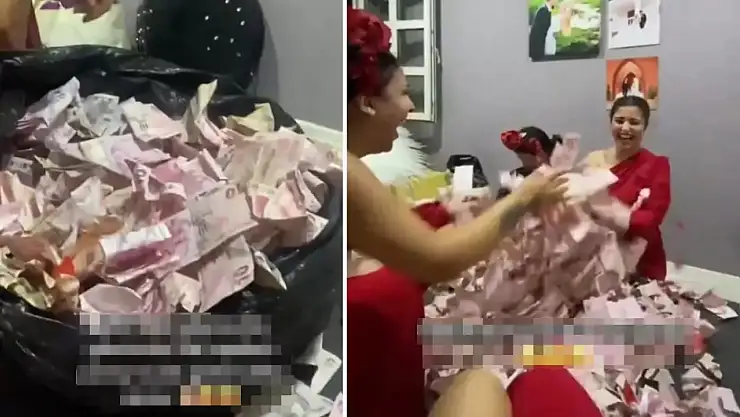 Nedimeler Bahşiş Rekoru Kırdı: Poşet Dolusu Para Topladılar