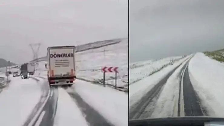 Sahara Geçidine Kar Yağdı!