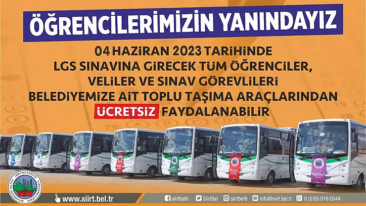 Siirt Belediyesinden Öğrencilere Ücretsiz Ulaşım Desteği