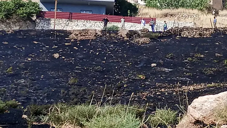 Siirt Merkeze Bağlı Doluharman Köyünde Çıkan Anız Yangını Bağlara Sıçramadan Söndürüldü