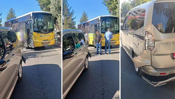 Siirt'te belediye otobüsü ile hafif ticari araç çarpıştı: Şans eseri yaralı yok