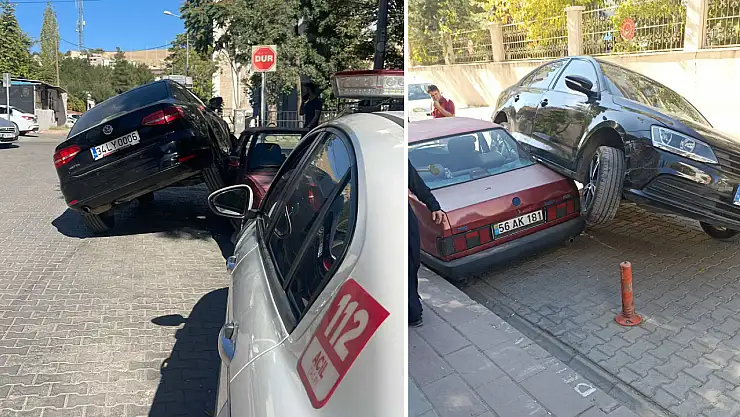 Siirt'te Bir Otomobil Park Halindeki Başka Bir Otomobilin Üzerine Çıktı