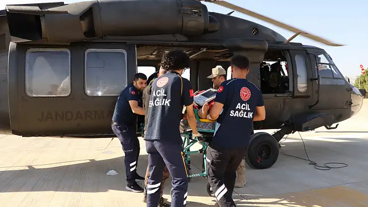 Siirt'te İş Kazası Geçiren İşçi Jandarma Helikopteriyle Hastaneye Tahliye Edildi