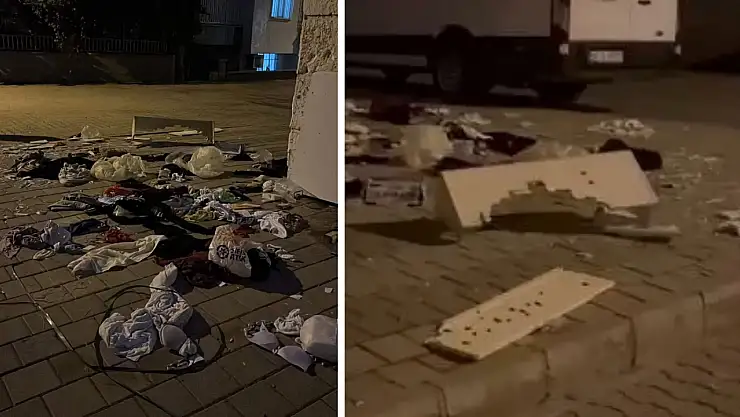 Siirt'te Tehlikeli Olay: Sinirlenen Şahıs Elbise Dolabını Sokaklara Fırlattı