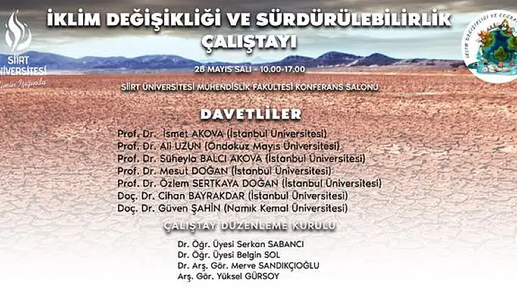 Siirt Üniversitesinden 'İklim Değişikliği ve  Sürdürülebilirlik Çalıştayı'