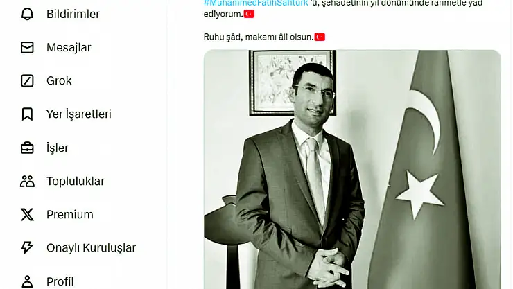 Siirt Valisi'nden Şehit Muhammed Fatih Safitürk İle İlgili Paylaşım