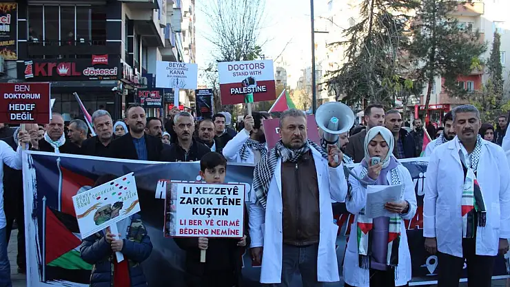 Siirt'e Doktorlar Gazze ve Şehitler İçin Yürüdü