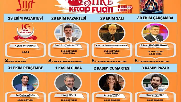 Siirtlilerin Heyecanla Beklediği '10. Siirt Geleneksel Kitap Fuarı' 28 Ekim'de Başlıyor!