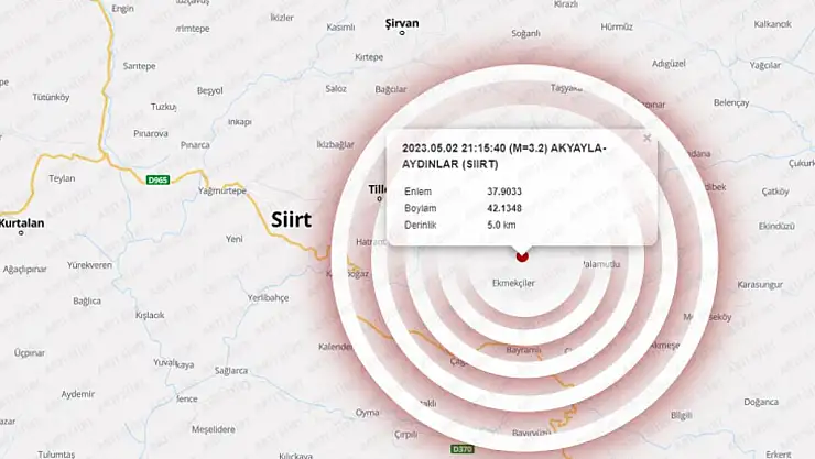 SİİRT'TE 3,2 BÜYÜKLÜĞÜNDE DEPREM