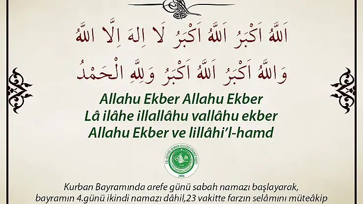 Teşrik Tekbirlerini Unutmayalım!