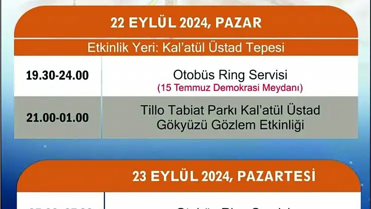 Tillo Güneş Hadisesi ve Gökyüzü Gözlem Etkinliği İle İlgili Duyuru