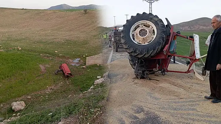 TRAKTÖR İKİYE BÖLÜNDÜ, SÜRÜCÜSÜ YARALANDI