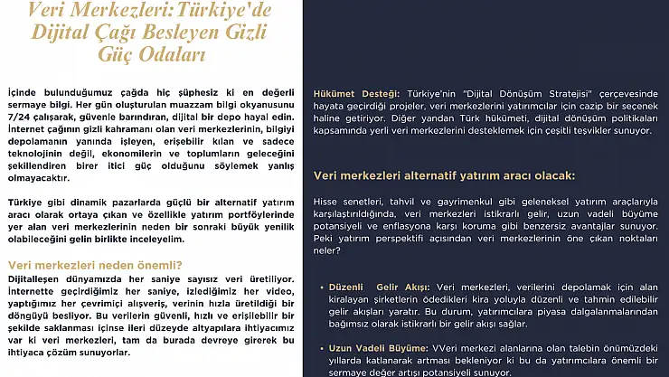 Türkiye'de Dijital Çağı Besleyen Gizli Güç Odaları: Veri Merkezleri
