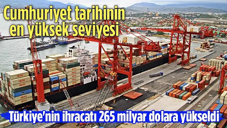 Türkiye'nin İhracatı 265 Milyar Dolara Yükseldi