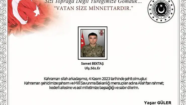 Van'da 1 Asker Şehit Oldu