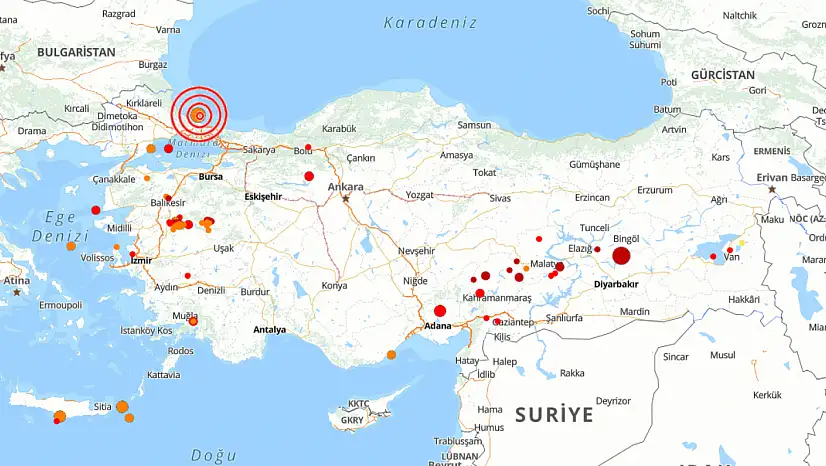 İstanbul Açıklarında 3.9 Büyüklüğünde Deprem!