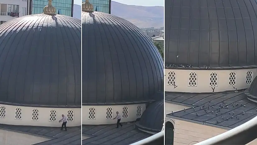 Merhametle Risk Arasında: Siirt'te Cami Kubbesindeki Güvercin Besleme Görüntüsü Viral Oldu