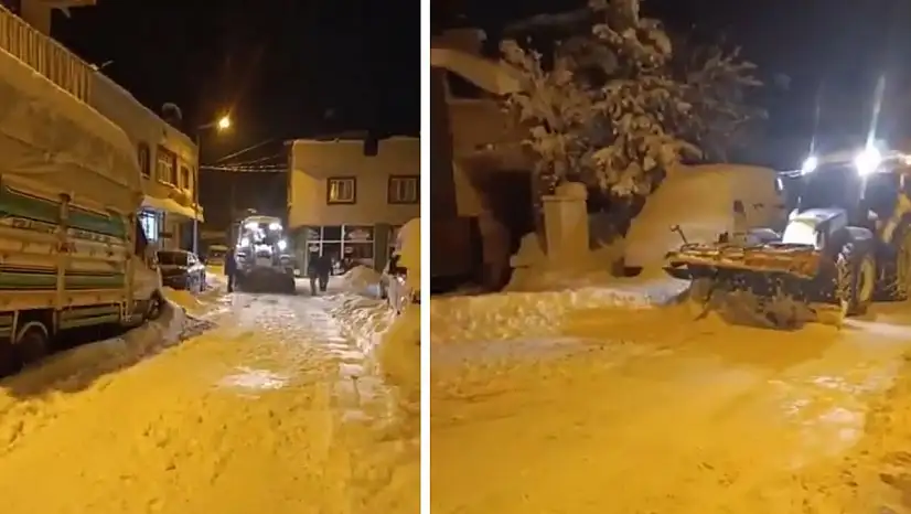 Siirt Eruh'ta Karla Mücadele Gece Boyu Sürdü
