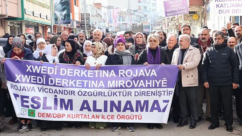 Siirt'in Kurtalan ilçesinde 'Rojava'ya Ses Ver' yürüyüşü düzenlendi
