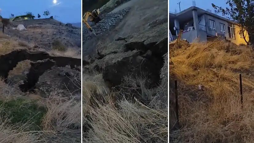 Siirt'in O İlçesinde Toprak Kayması Endişe Yarattı! Vatandaşlar Korku İçinde!