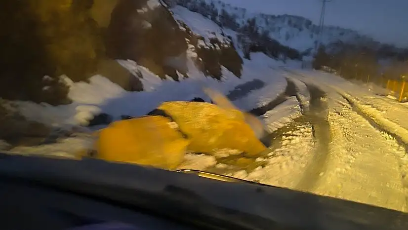 Siirt Şirvan Akgeçit–Yarımtepe–Hürmüz köy yolunda kaya düşmesi