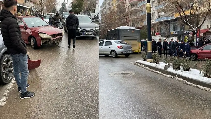 Siirt'te belediye otobüsü ile otomobil çarpıştı