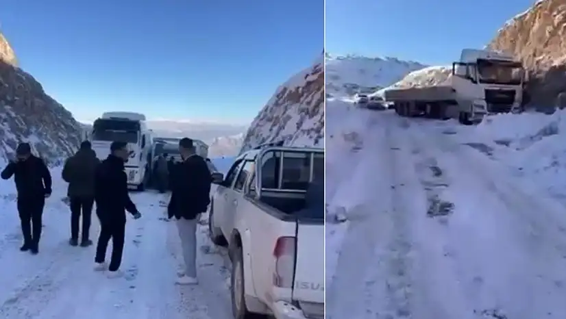 Siirt'te buzlanma etkili oldu: Kalender Dağı'nda araçlar yolda kaldı