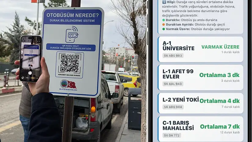 Siirt'te toplu taşımada dijital adım: Canlı durak bilgi sistemi devrede