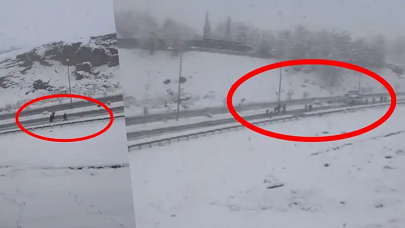 Yoğun kar ulaşımı durdurdu: Öğrenciler ve vatandaşlar Siirt'e yürüdü