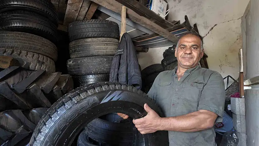 Siirt'te 15 yaşında başladı, 35 yıldır araç lastiği ile yatıp kalkıyor