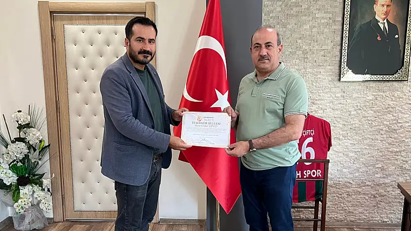 Eruh MYO'dan Başkan Cevher Çiftçi'ye Teşekkür Belgesi
