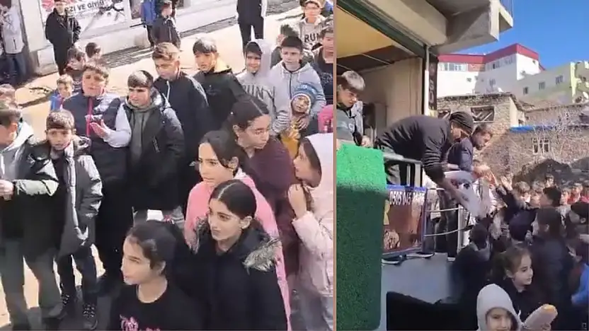 Pervari'de çocuklara Ramazan öncesi ücretsiz döner ikramı