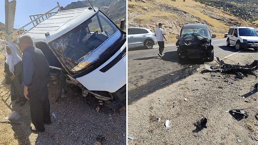 Siirt Eruh'ta Feci Kaza: Hafif Ticari Araç ile Transit Çarpıştı, 4 Yaralı